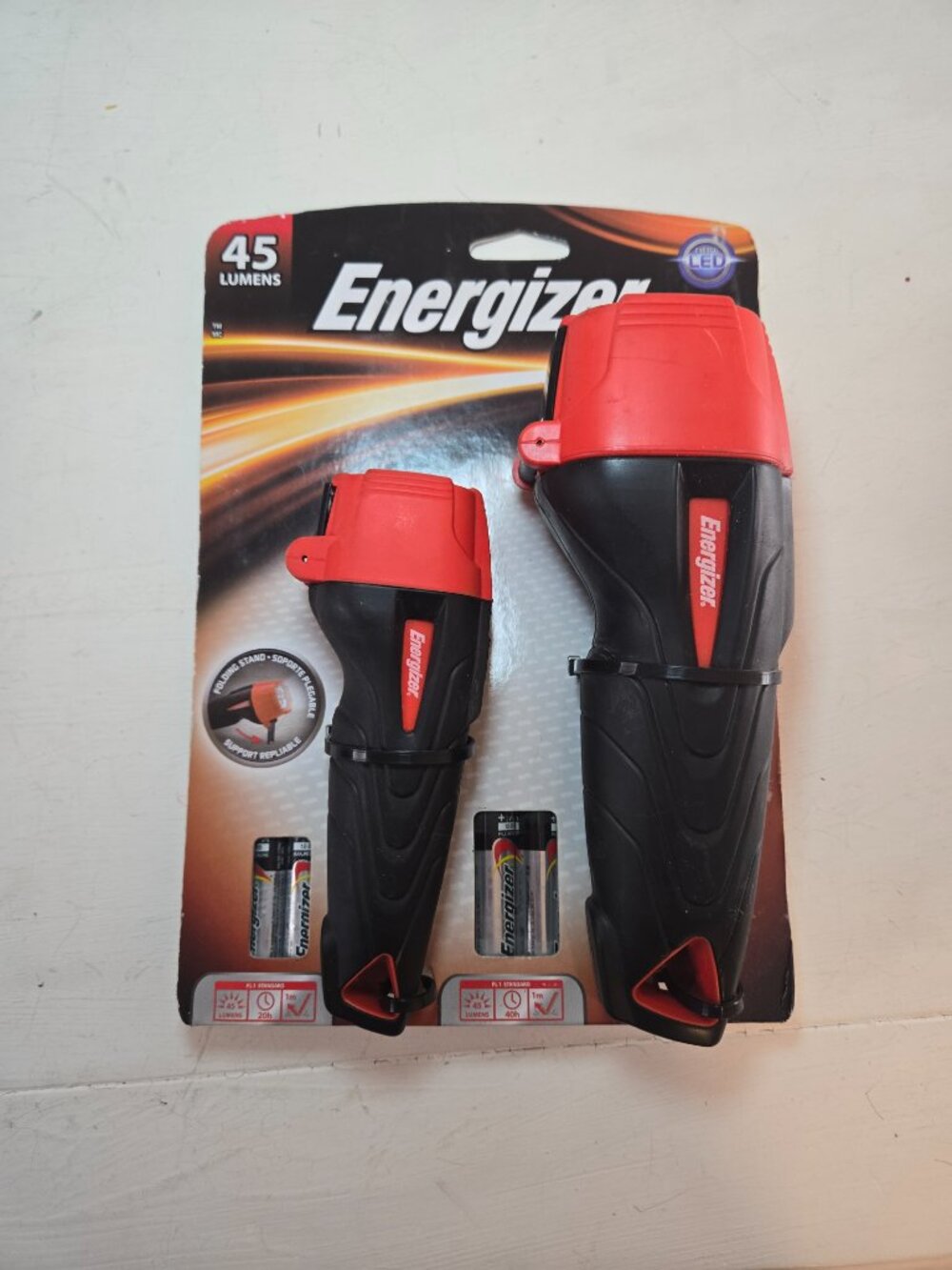 Energizer 2 Pack Rubber Flashlight w Stands 45 Lumens 03980010176 discontinued